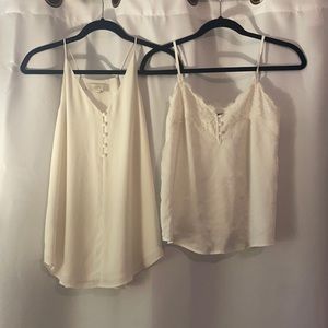Cream silk camis